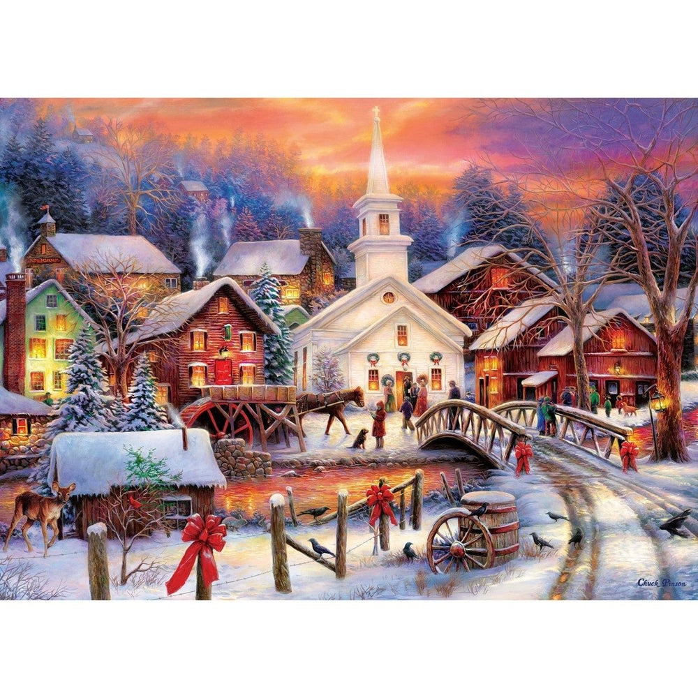 MasterPieces 1000 Piece Jigsaw Puzzle Seasons Greetings Home for the Holidays Image 2