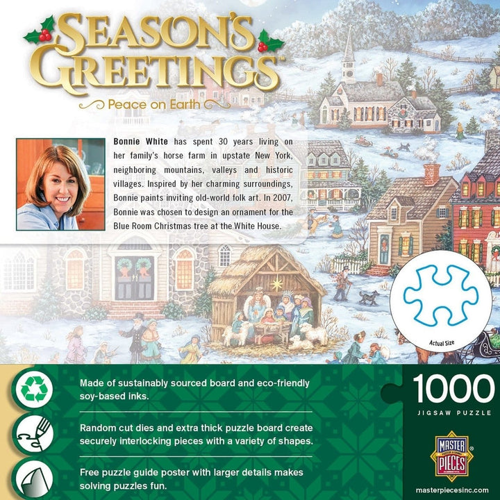 MasterPieces 1000 Piece Jigsaw Puzzle Seasons Greetings Peace on Earth 19.25"x26.75" Image 3