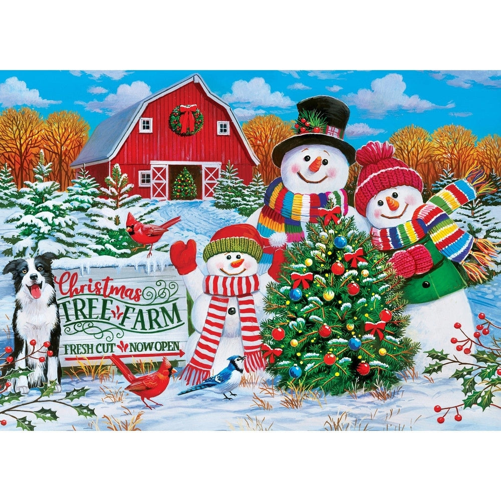 MasterPieces 1000 Piece Jigsaw Puzzle Seasons Greetings Tree Farm Recycled Material Image 2