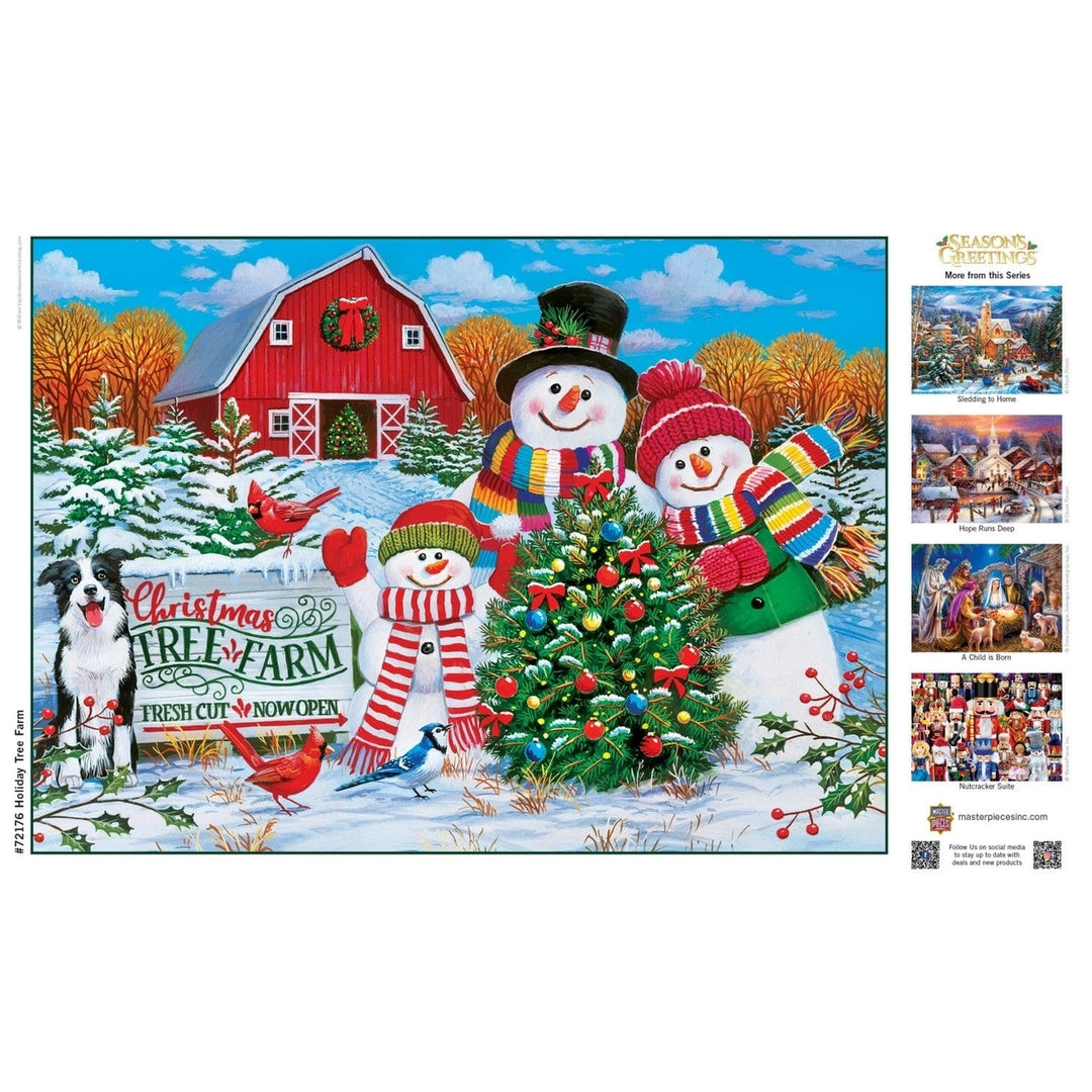 MasterPieces 1000 Piece Jigsaw Puzzle Seasons Greetings Tree Farm Recycled Material Image 4