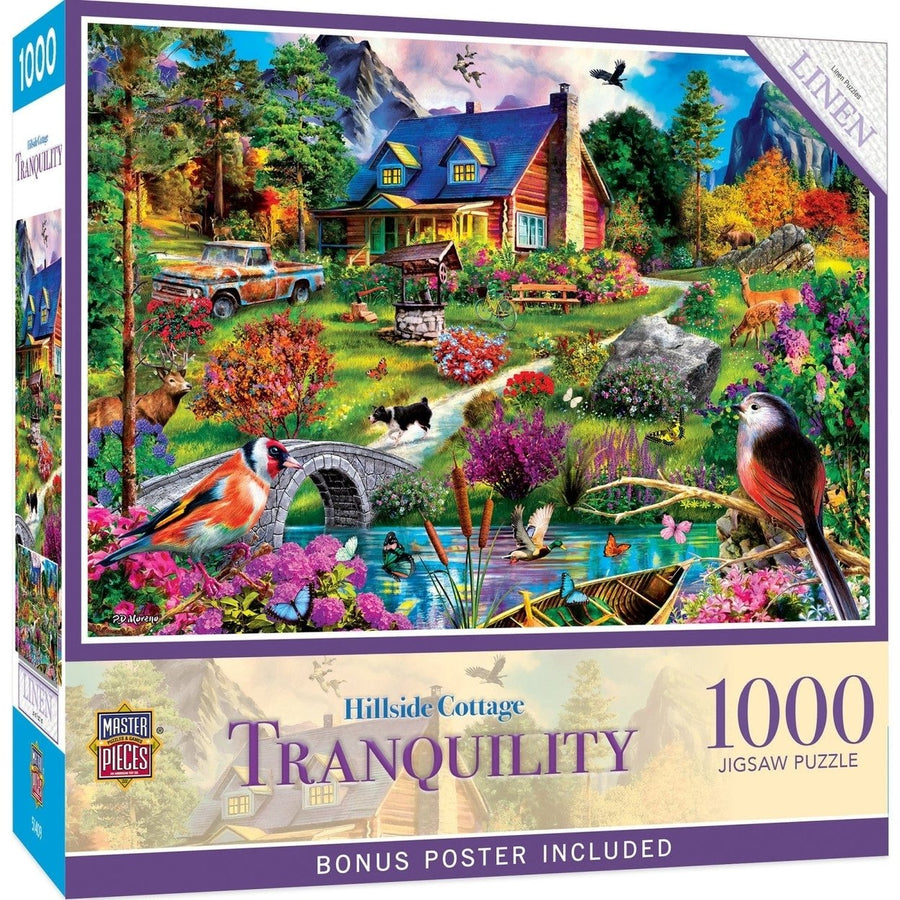 Tranquility - Hillside Cottage 1000 Piece Jigsaw Puzzle Image 1