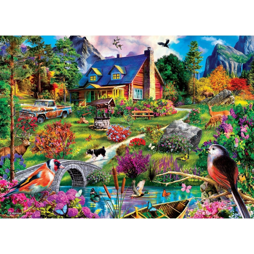 Tranquility - Hillside Cottage 1000 Piece Jigsaw Puzzle Image 2