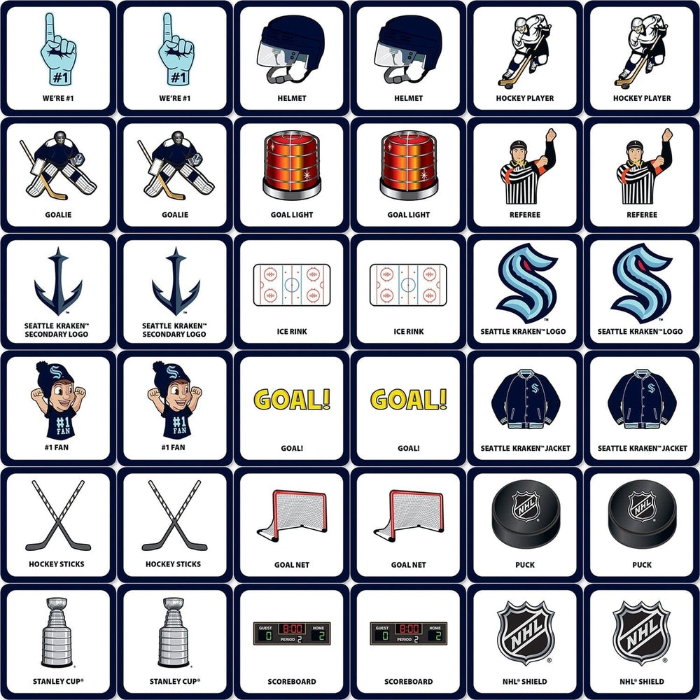 Seattle Kraken Matching Game Family Fun Memory Card Game NHL 18 Pairs Durable Image 2