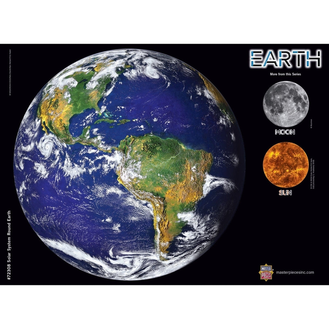 NASA The Earth 1000 Piece Round Jigsaw Puzzle Blue Marble Image 1997 Edition Image 4