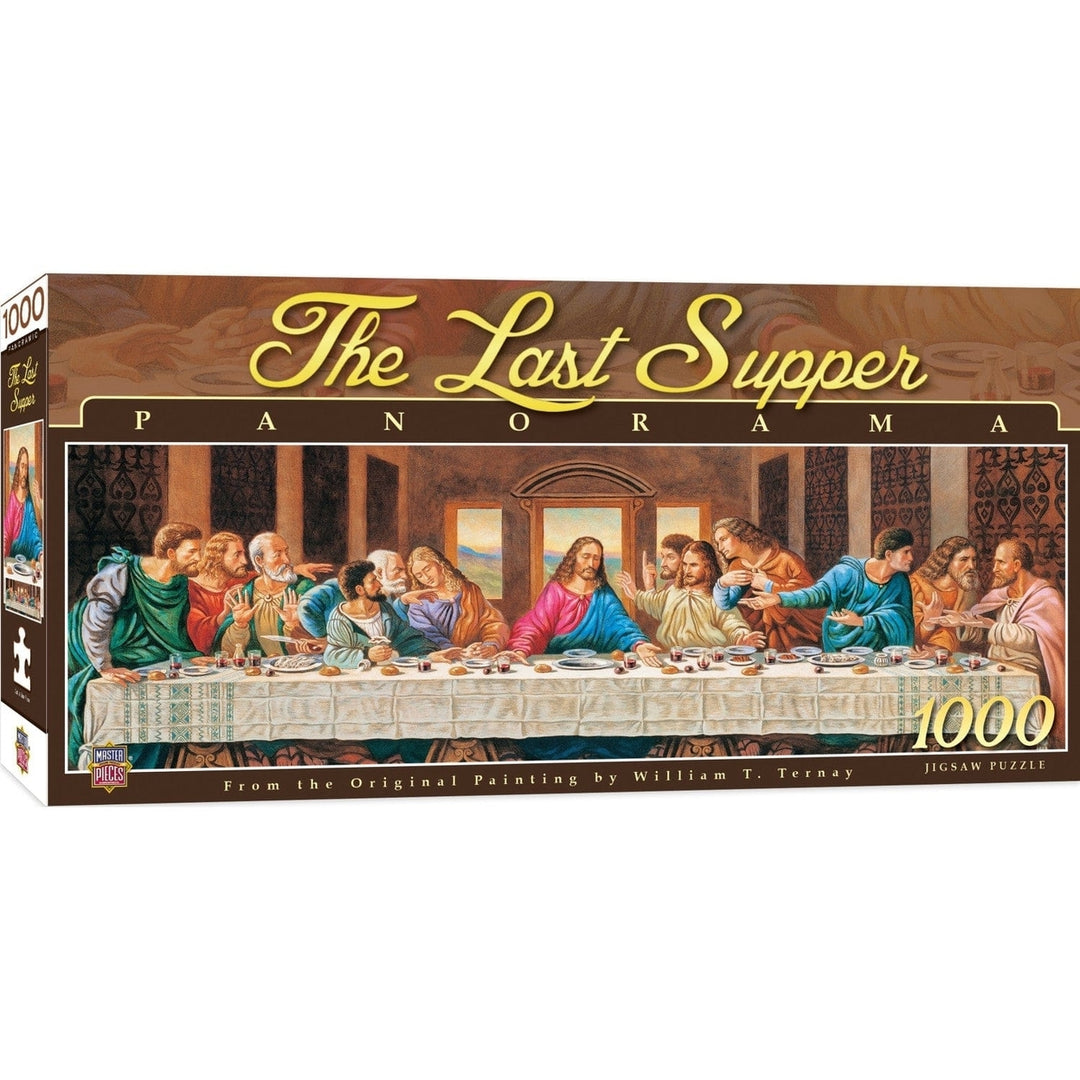 MasterPieces 1000 Piece Last Supper Panoramic Jigsaw Puzzle 13x39 Recycled Material Image 1