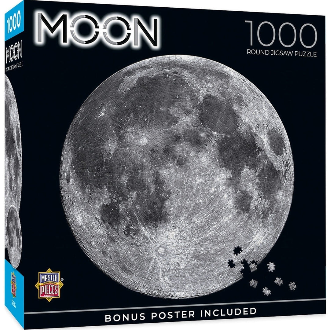 The Moon 1000 Piece Jigsaw Puzzle Round Night Sky Art Gift Image 1