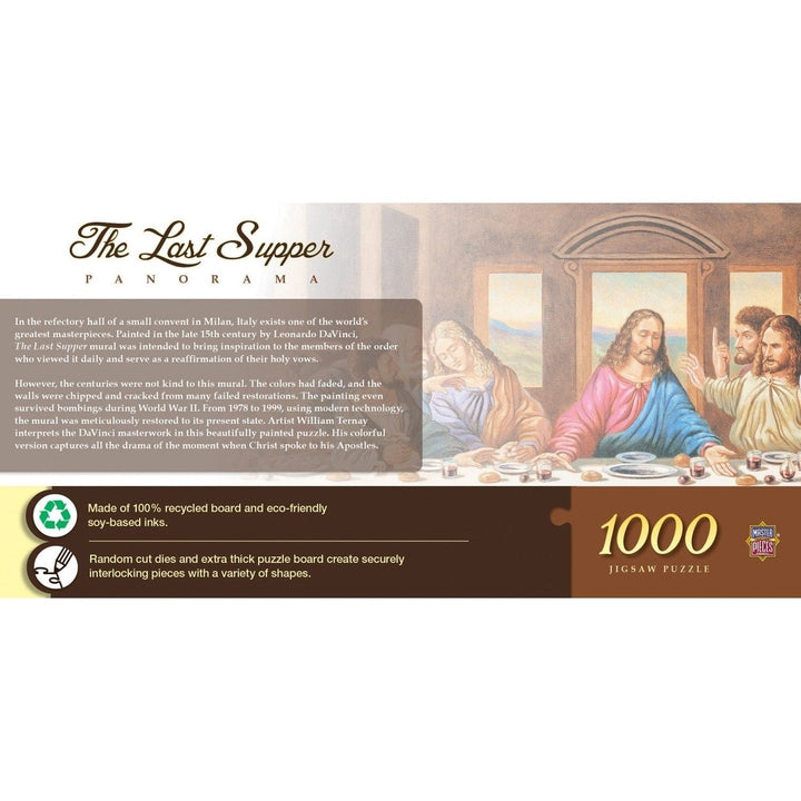 MasterPieces 1000 Piece Last Supper Panoramic Jigsaw Puzzle 13x39 Recycled Material Image 3