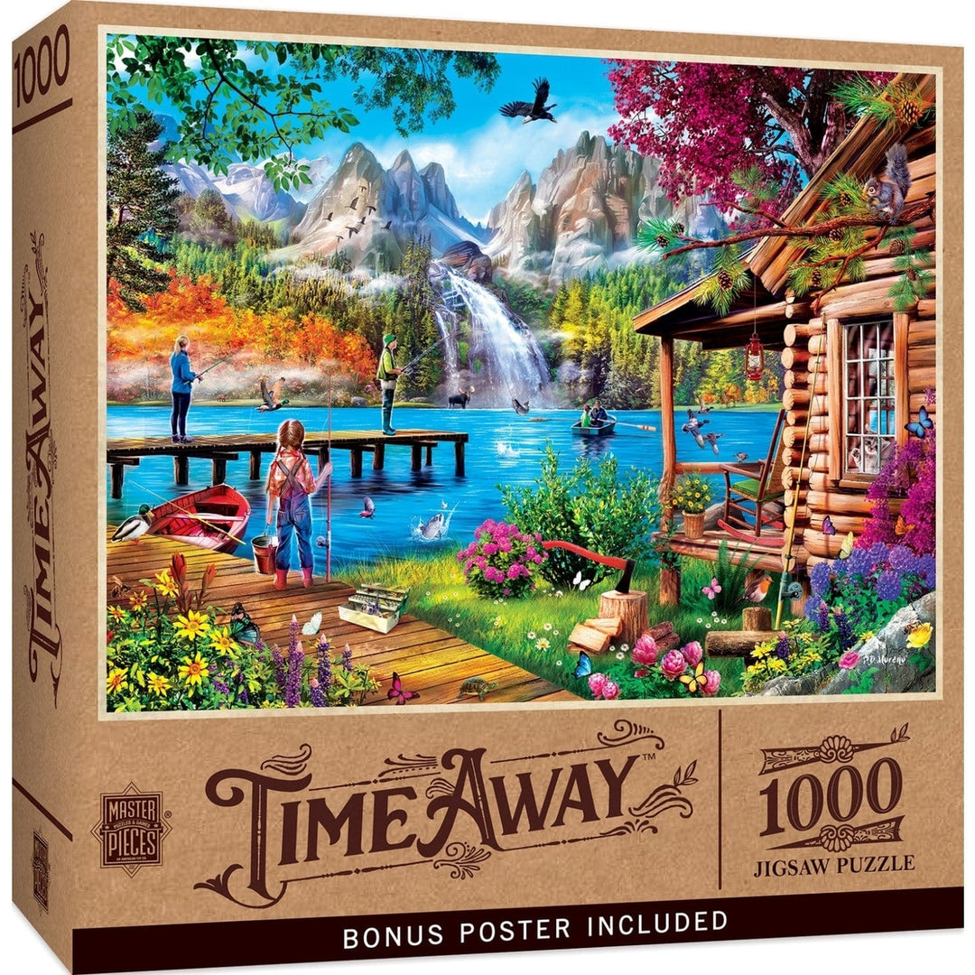 MasterPieces Puzzle 1000 Piece Time Away Fishing at Pappys Cabin 19.25x26.75 Image 1