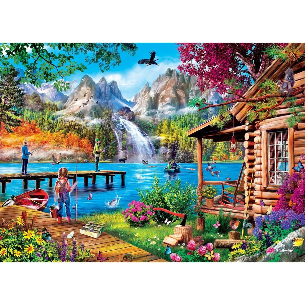 MasterPieces Puzzle 1000 Piece Time Away Fishing at Pappys Cabin 19.25x26.75 Image 2