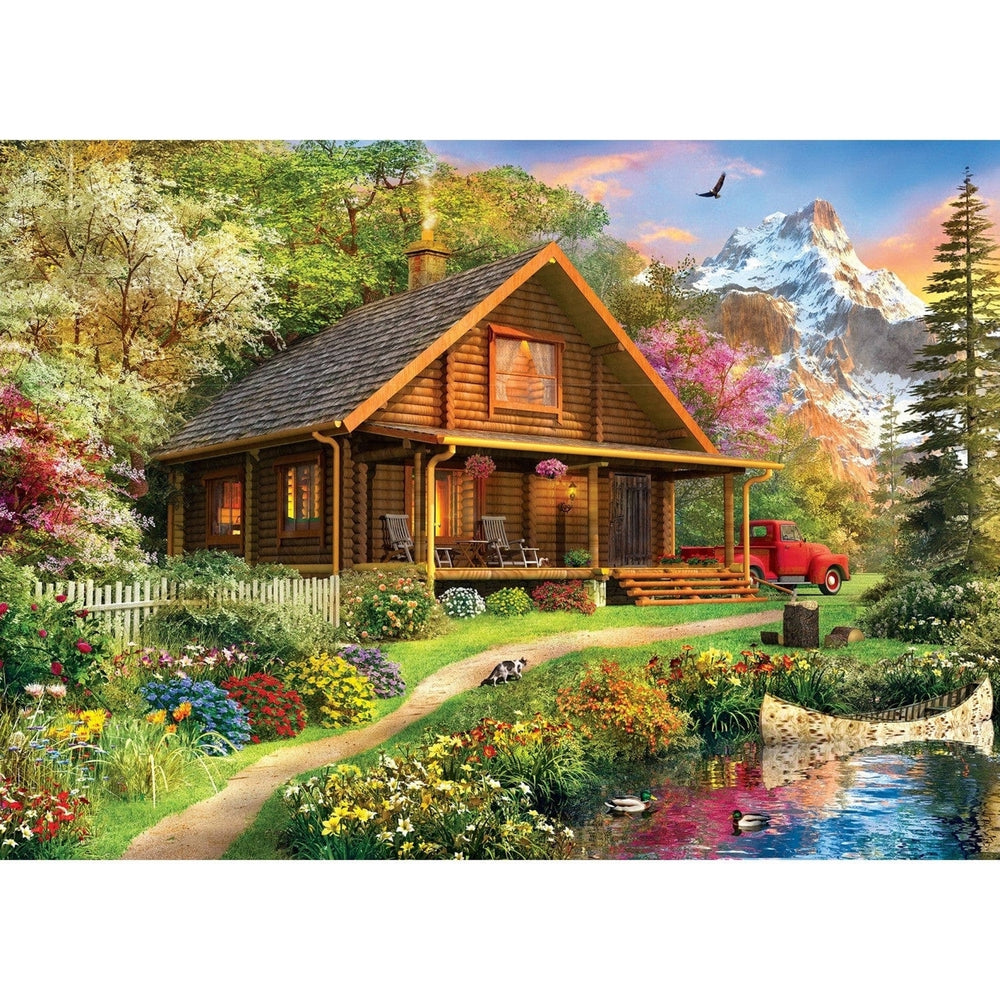 MasterPieces 1000 Piece Jigsaw Puzzle Time Away Mountain Cabin 19.25x26.75 Image 2