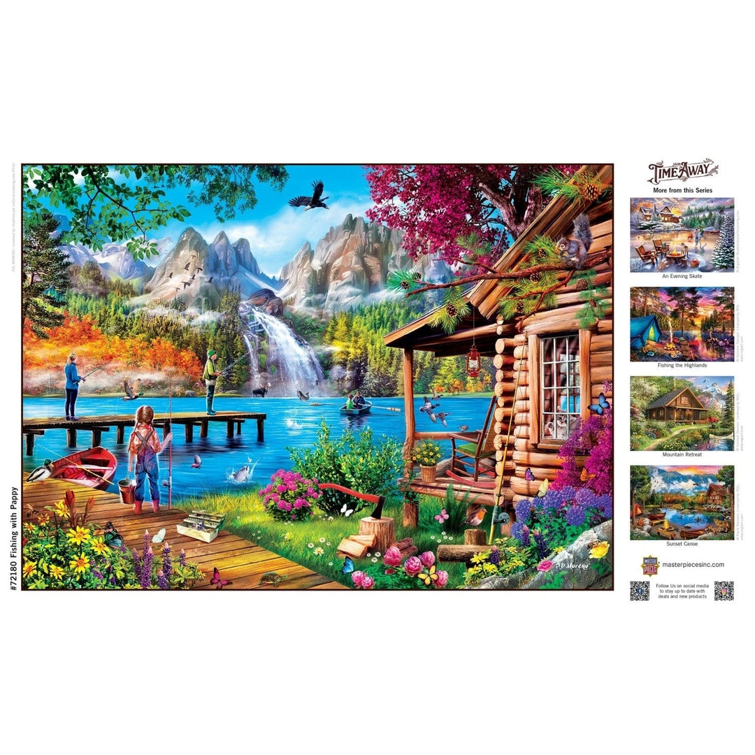 MasterPieces Puzzle 1000 Piece Time Away Fishing at Pappys Cabin 19.25x26.75 Image 4