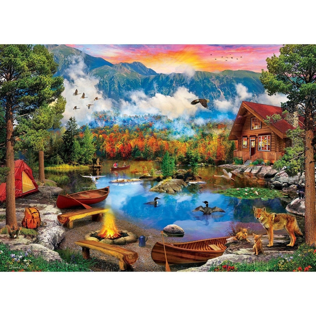 MasterPieces 1000 Piece Sunset Canoe Jigsaw Puzzle Craft Paper Box 19.25"x26.75" Image 2