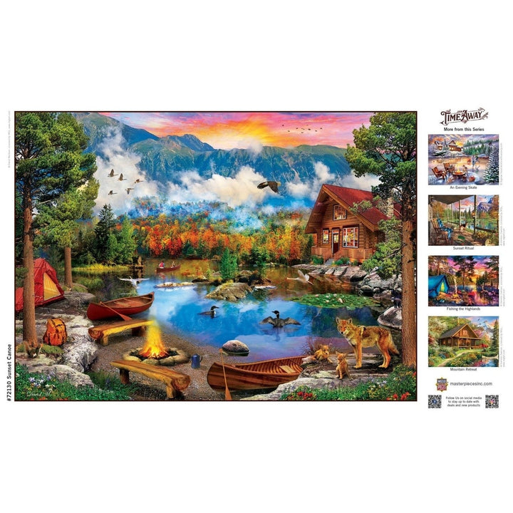 MasterPieces 1000 Piece Sunset Canoe Jigsaw Puzzle Craft Paper Box 19.25"x26.75" Image 4