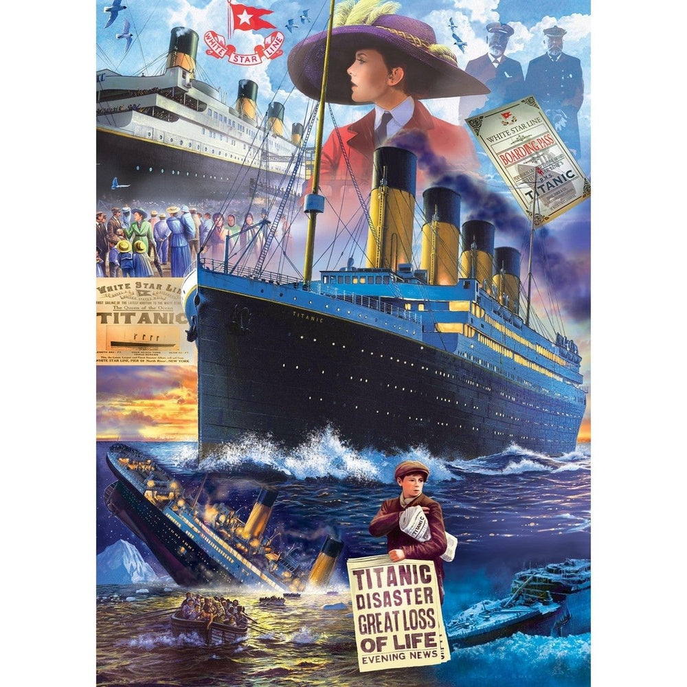 MasterPieces Titanic 1000 Piece Jigsaw Puzzle 19.25 x 26.75 Inch Collage Image 2