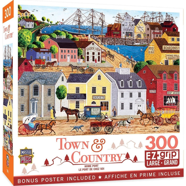 Town and Country EZ Grip 300 Piece Jigsaw Puzzle Home Port 18x24 Art Poulin Image 1