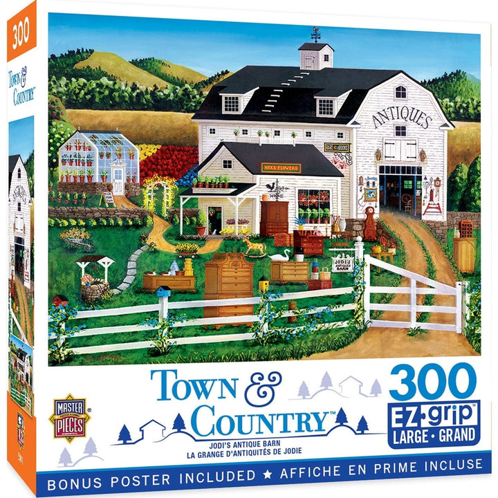 Town and Country 300 Piece EZ Grip Jigsaw Puzzle Jodis Antique Barn 18x24 Image 1