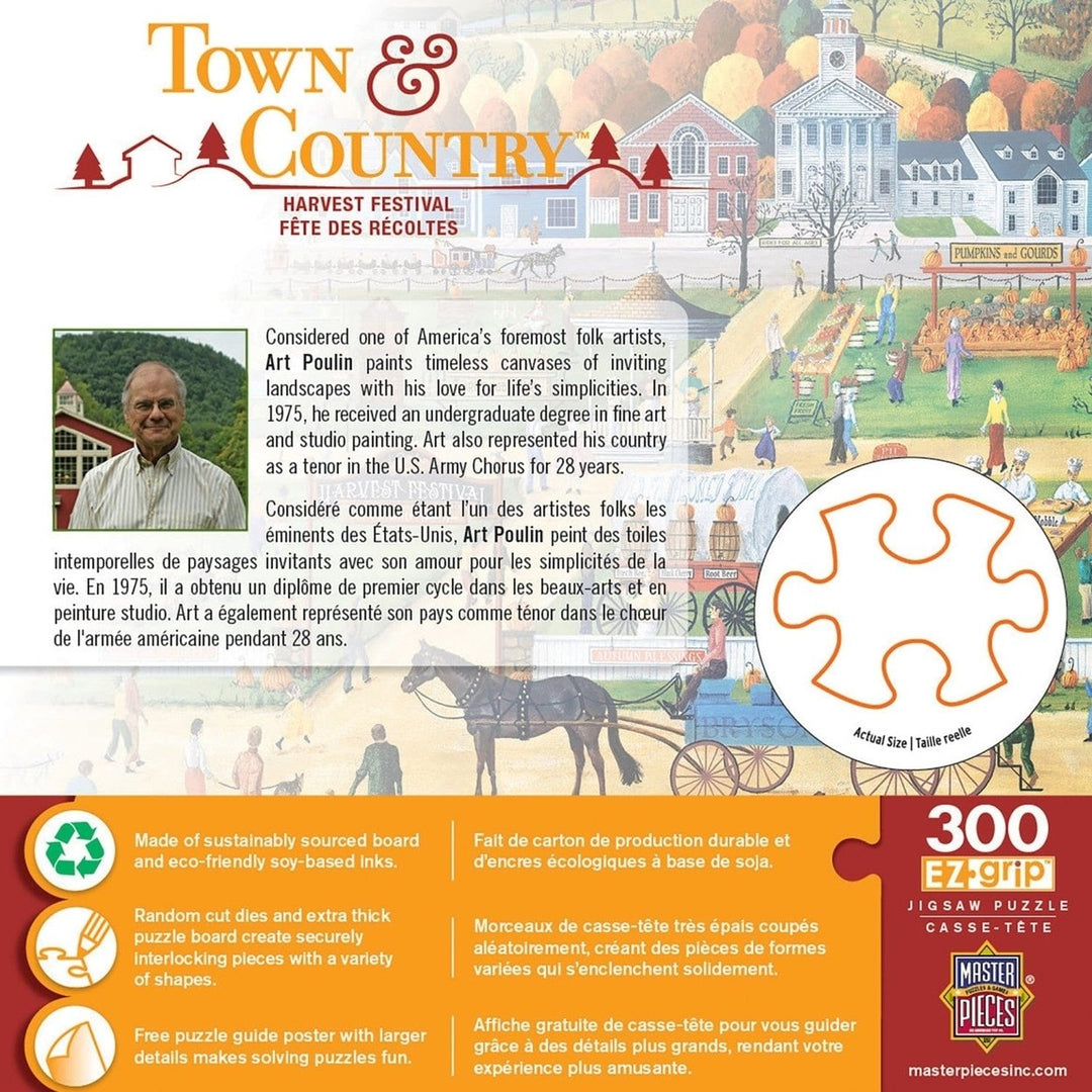 Town and Country Harvest Festival 300 Piece EZ Grip Jigsaw Puzzle 18x24 Recycled Image 3