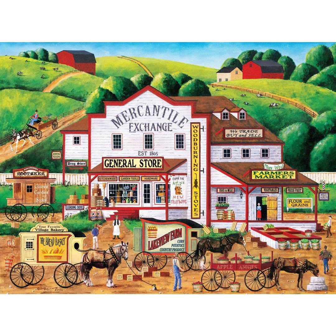 Town and Country Morning Deliveries 300 Piece EZ Grip Jigsaw Puzzle 18x24 Image 2