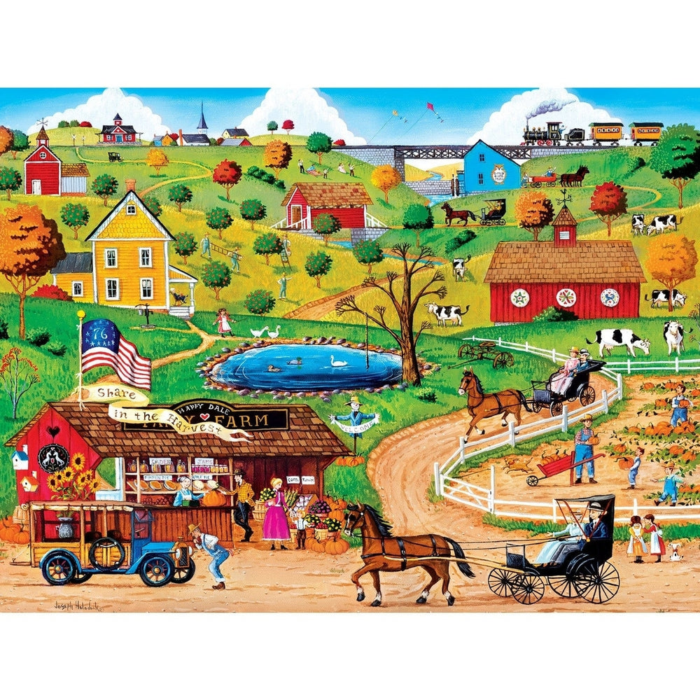 Town and Country 300 Piece EZ Grip Jigsaw Puzzle 18x24 Recycled Material Art Image 2