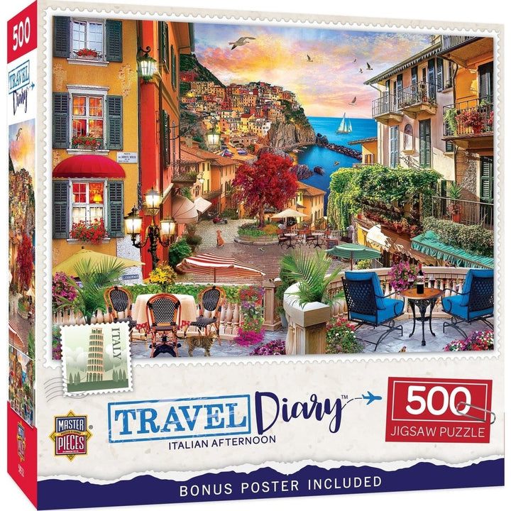 MasterPieces Italian Afternoon 500 Piece Jigsaw Puzzle Eco-Friendly Design Image 1