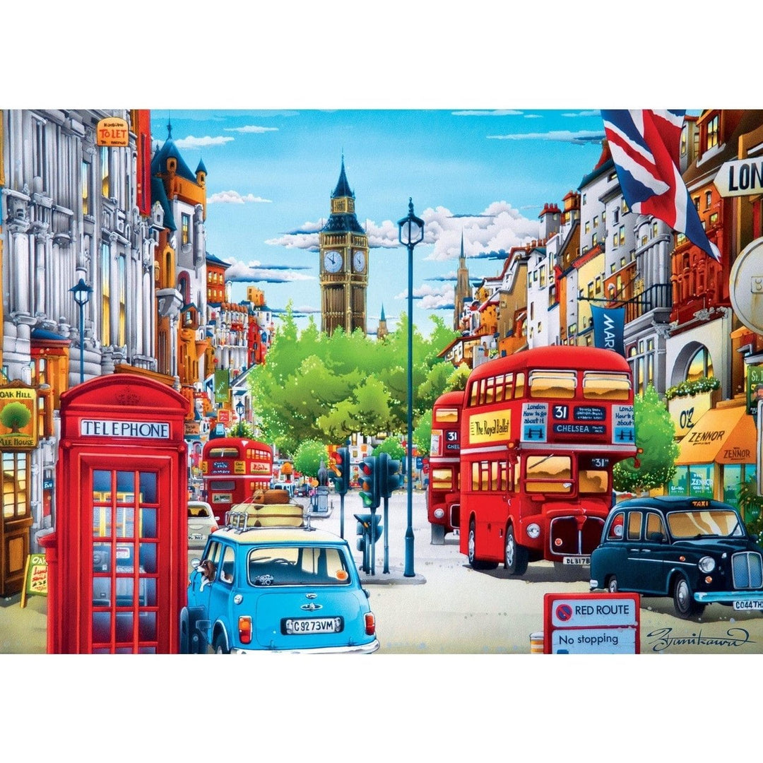 MasterPieces Travel Diary London 500 Piece Jigsaw Puzzle 21x15 Recycled Material Image 2