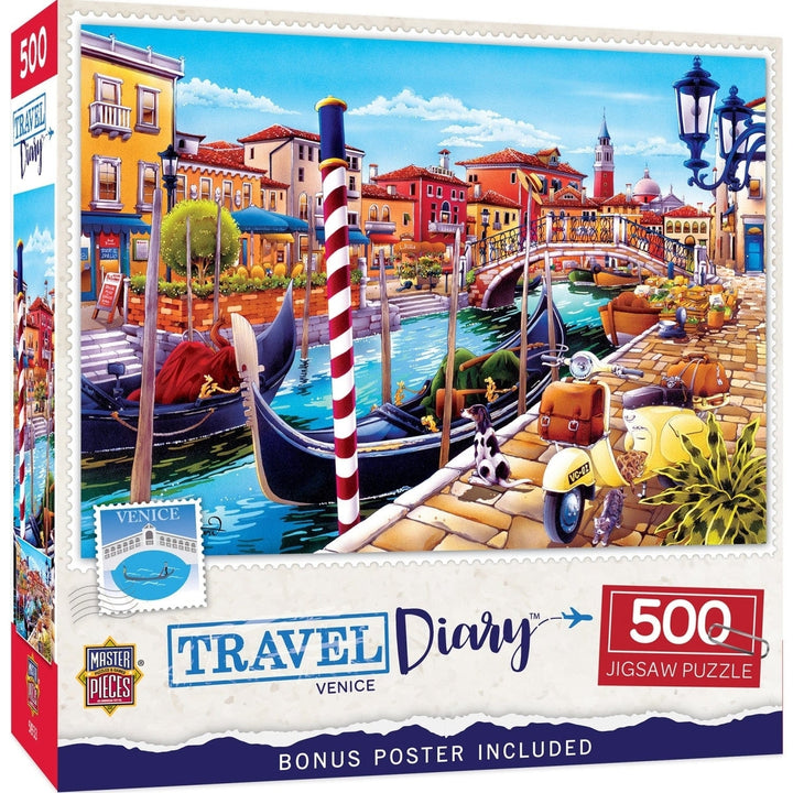 MasterPieces 500 Piece Travel Diary Puzzle Venice 21x15 Eco-Friendly Chipboard Image 1