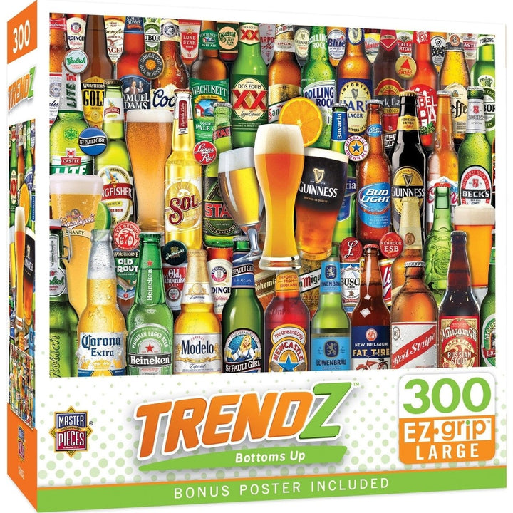 Trendz Bottoms Up 300 Piece EZ Grip Jigsaw Puzzle Craft Beers Collection Image 1