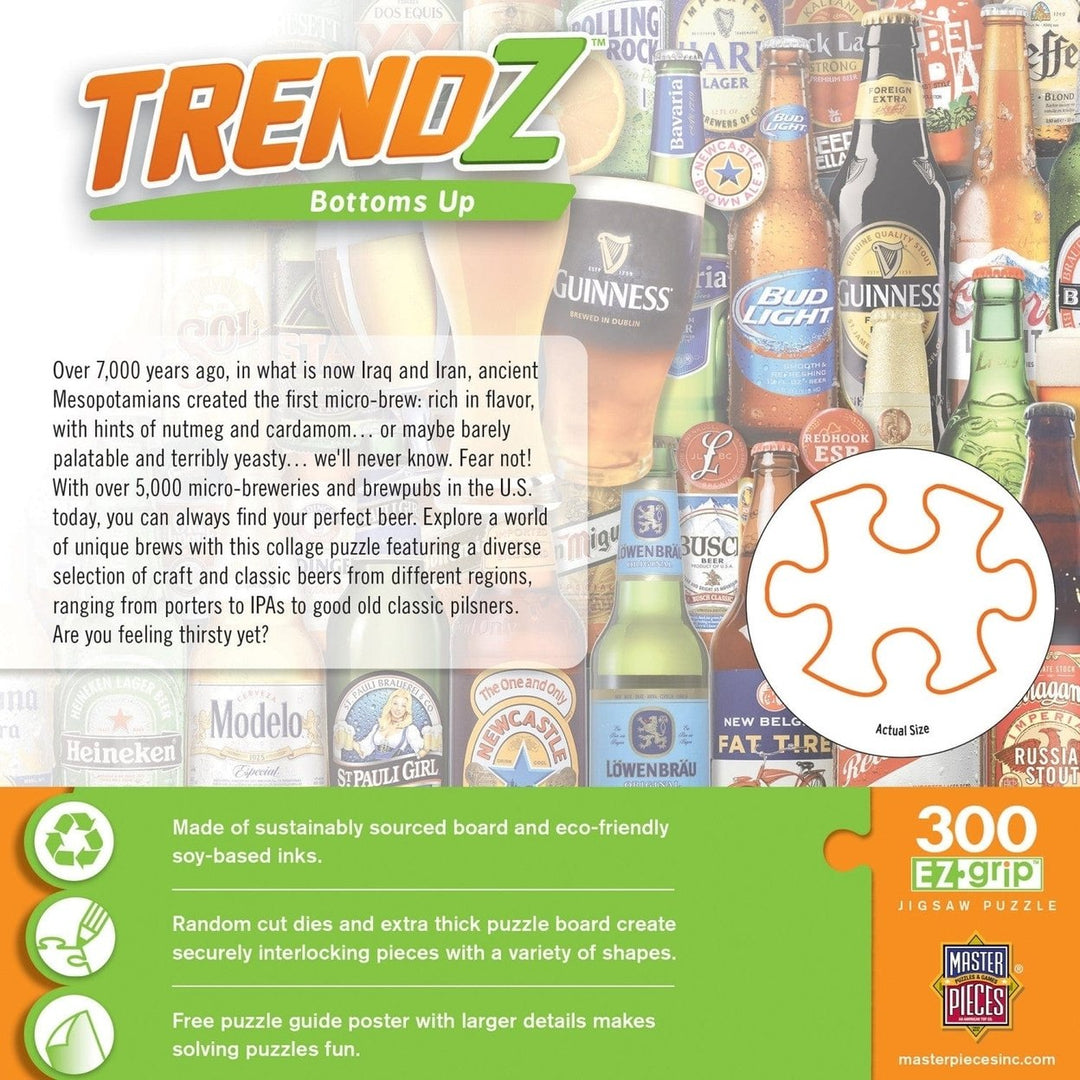 Trendz Bottoms Up 300 Piece EZ Grip Jigsaw Puzzle Craft Beers Collection Image 3