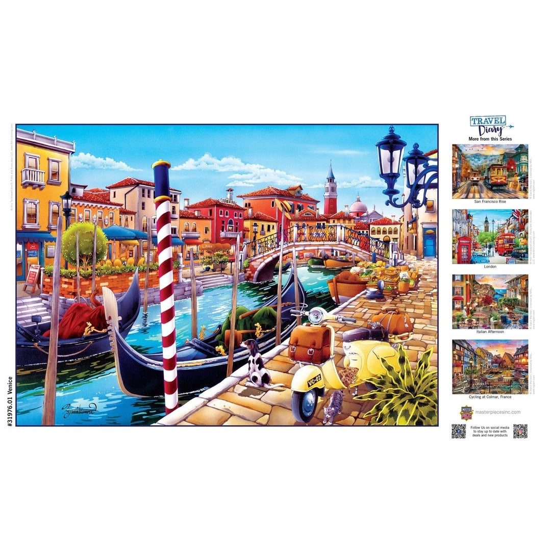 MasterPieces 500 Piece Travel Diary Puzzle Venice 21x15 Eco-Friendly Chipboard Image 4