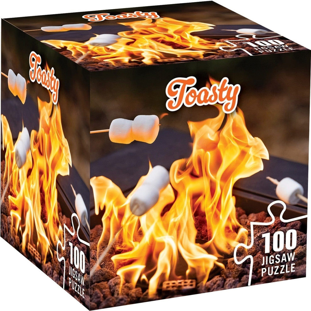 Toasty 100 Piece Jigsaw Puzzle Eco-Friendly Campfire Design for All Ages Image 1