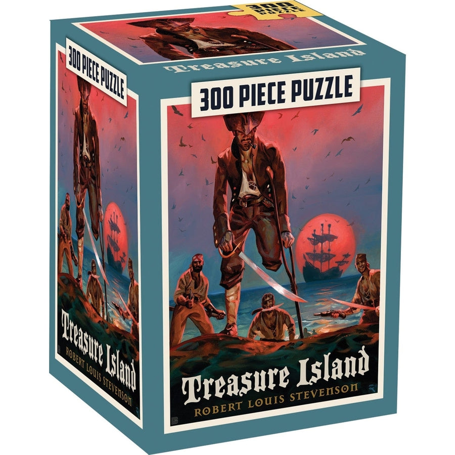 Treasure Island 300 Piece Jigsaw Puzzle Vintage Pirate Art Adventure Theme Image 1