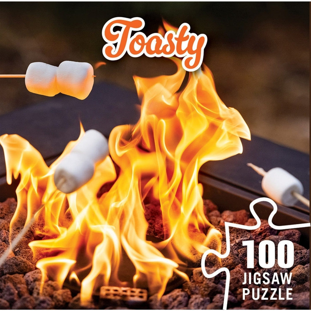 Toasty 100 Piece Jigsaw Puzzle Eco-Friendly Campfire Design for All Ages Image 3