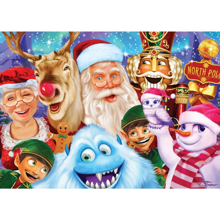 The North Pole Family Portrait 500 Piece Jigsaw Puzzle Christmas Theme Kids Fun Image 2