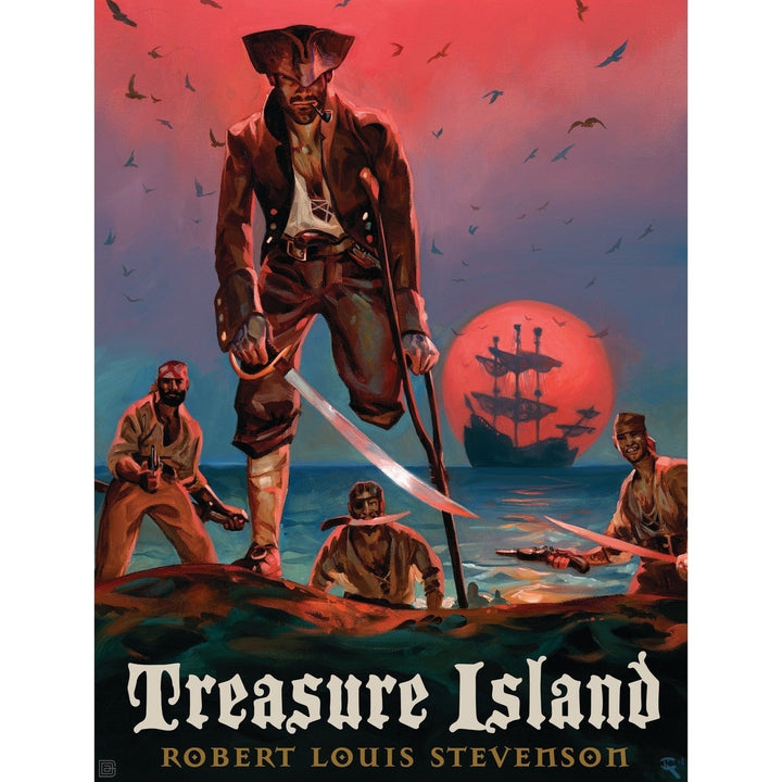 Treasure Island 300 Piece Jigsaw Puzzle Vintage Pirate Art Adventure Theme Image 2