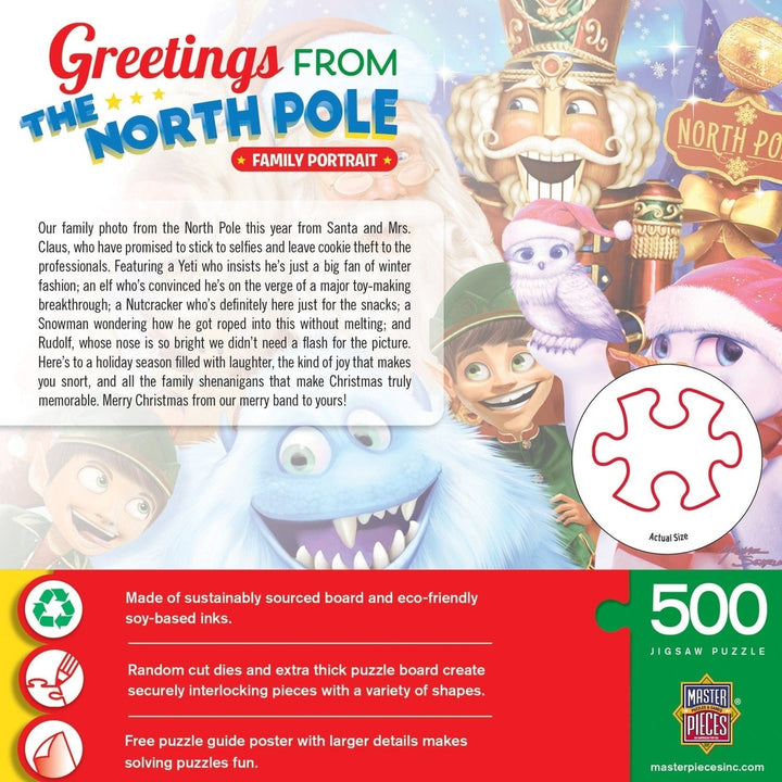 The North Pole Family Portrait 500 Piece Jigsaw Puzzle Christmas Theme Kids Fun Image 3