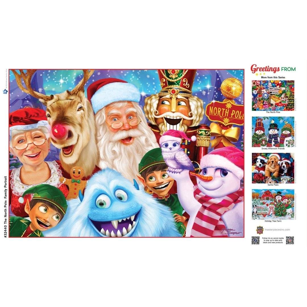 The North Pole Family Portrait 500 Piece Jigsaw Puzzle Christmas Theme Kids Fun Image 4