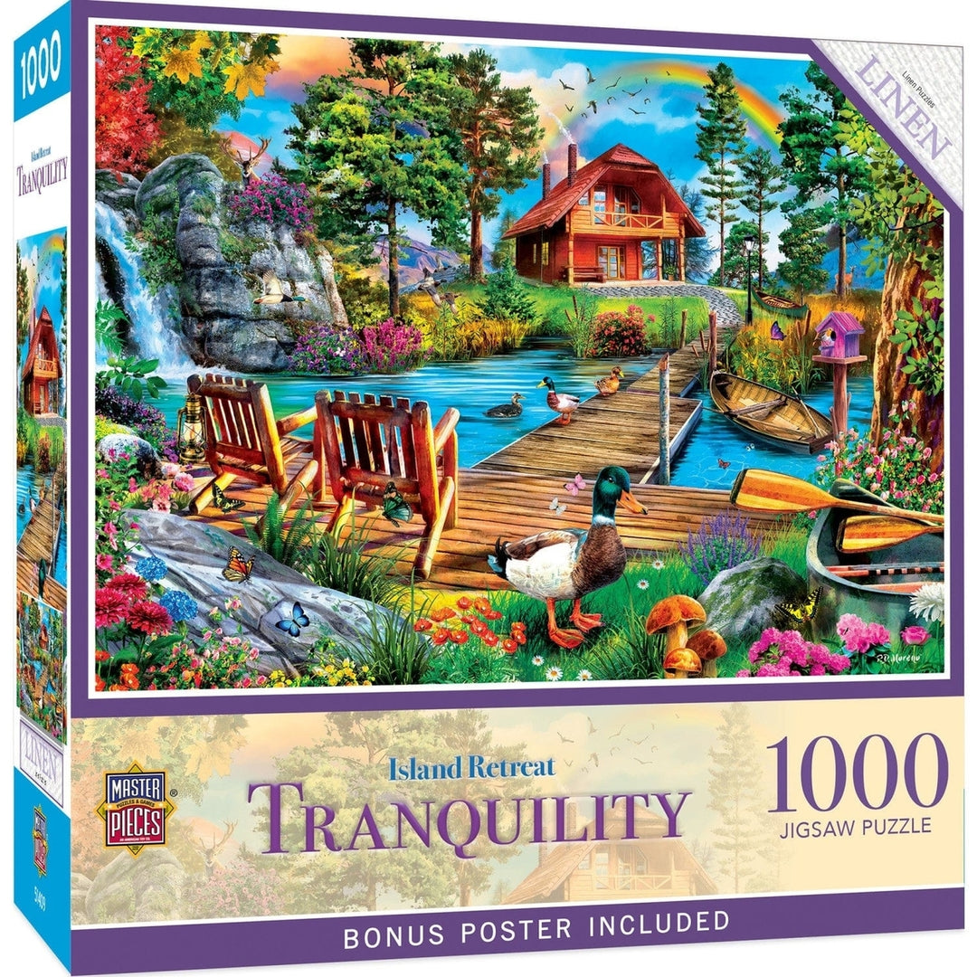 Tranquility - Island Cottage 1000 Piece Jigsaw Puzzle Image 1