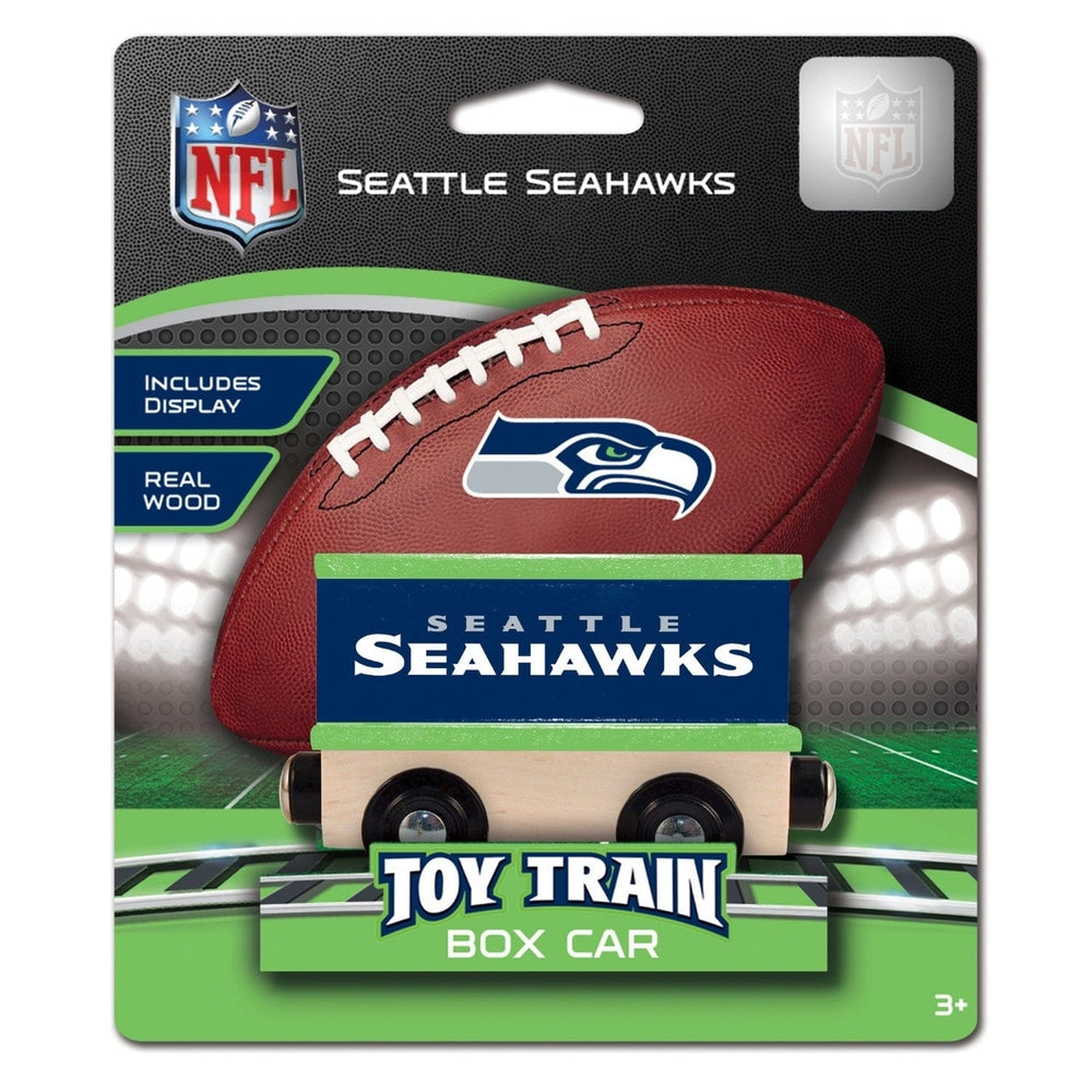 Seattle Seahawks Toy Train Box Car Wooden Magnetic Compatible 1" Track Ages 3+ Image 2