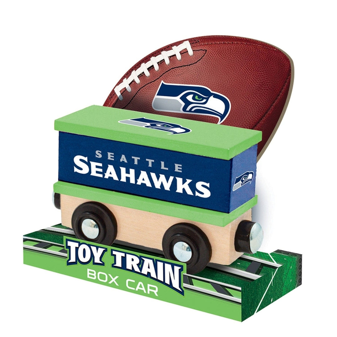 Seattle Seahawks Toy Train Box Car Wooden Magnetic Compatible 1" Track Ages 3+ Image 3