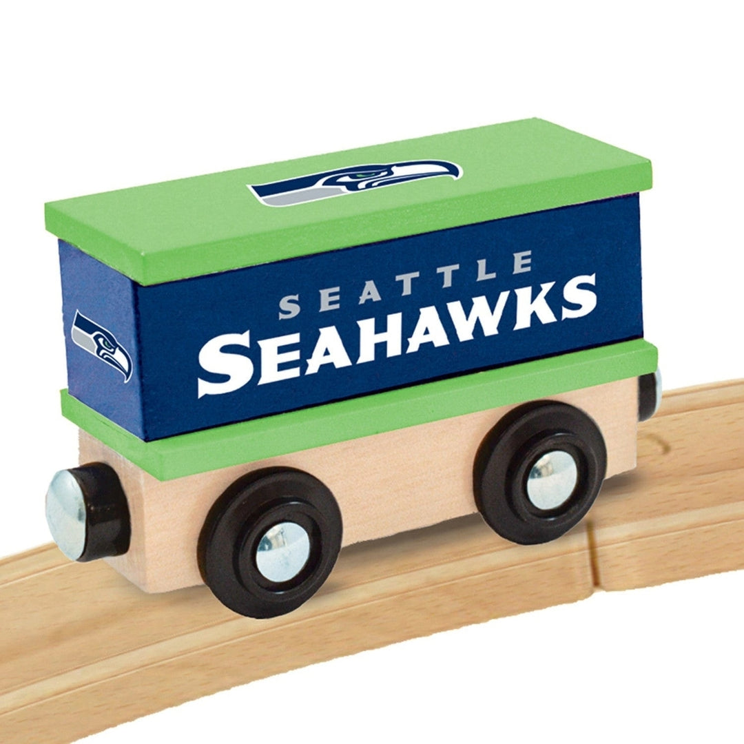 Seattle Seahawks Toy Train Box Car Wooden Magnetic Compatible 1" Track Ages 3+ Image 4