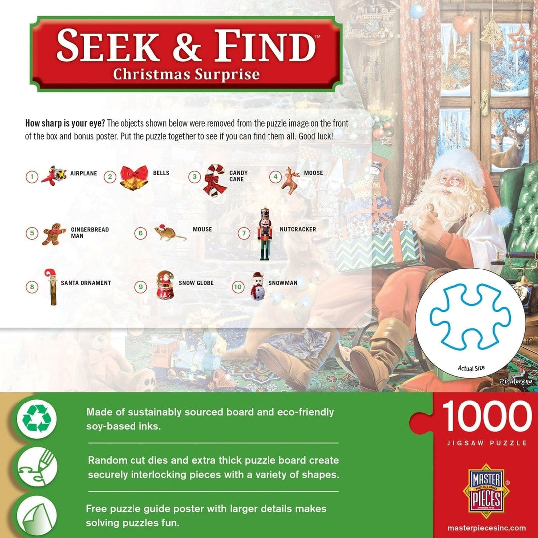 Seek and Find Christmas Surprise 1000 Piece Jigsaw Puzzle Holiday Family Fun Image 3