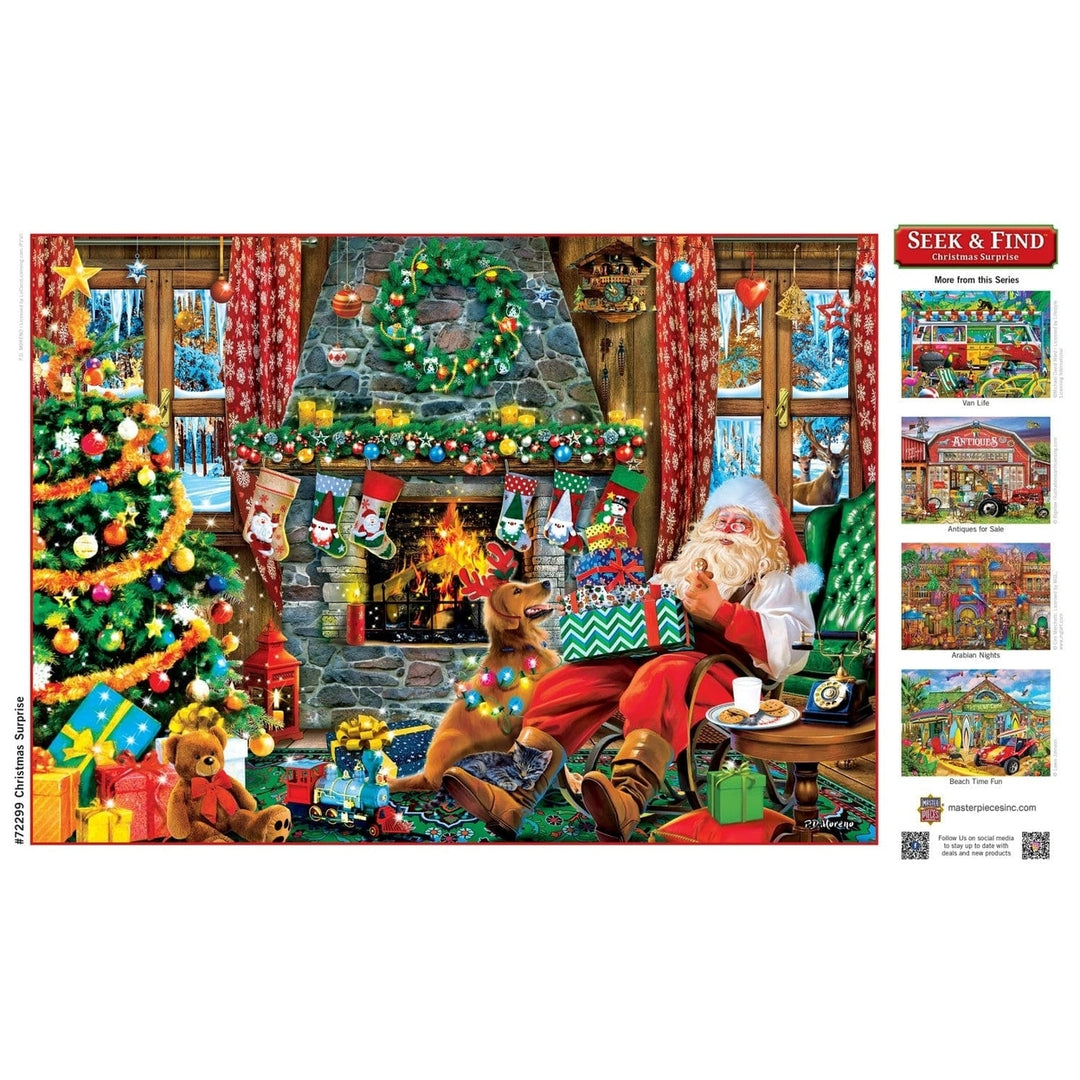 Seek and Find Christmas Surprise 1000 Piece Jigsaw Puzzle Holiday Family Fun Image 4