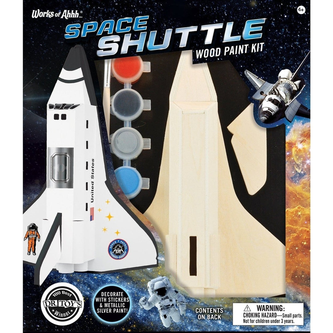 Space Shuttle Discovery Wood Craft Paint Kit Real Wood Art Set for Kids Image 1