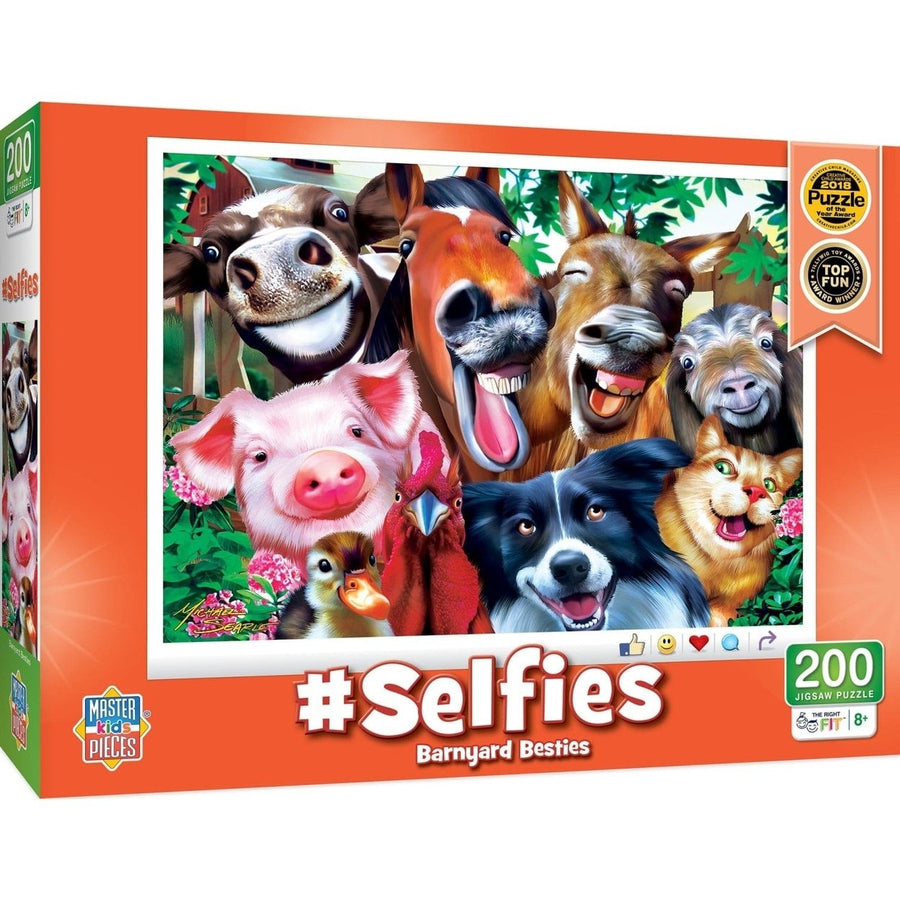 Selfies Barnyard Besties 200 Piece Jigsaw Puzzle for Ages 8 and Up 19x14 inches Image 1