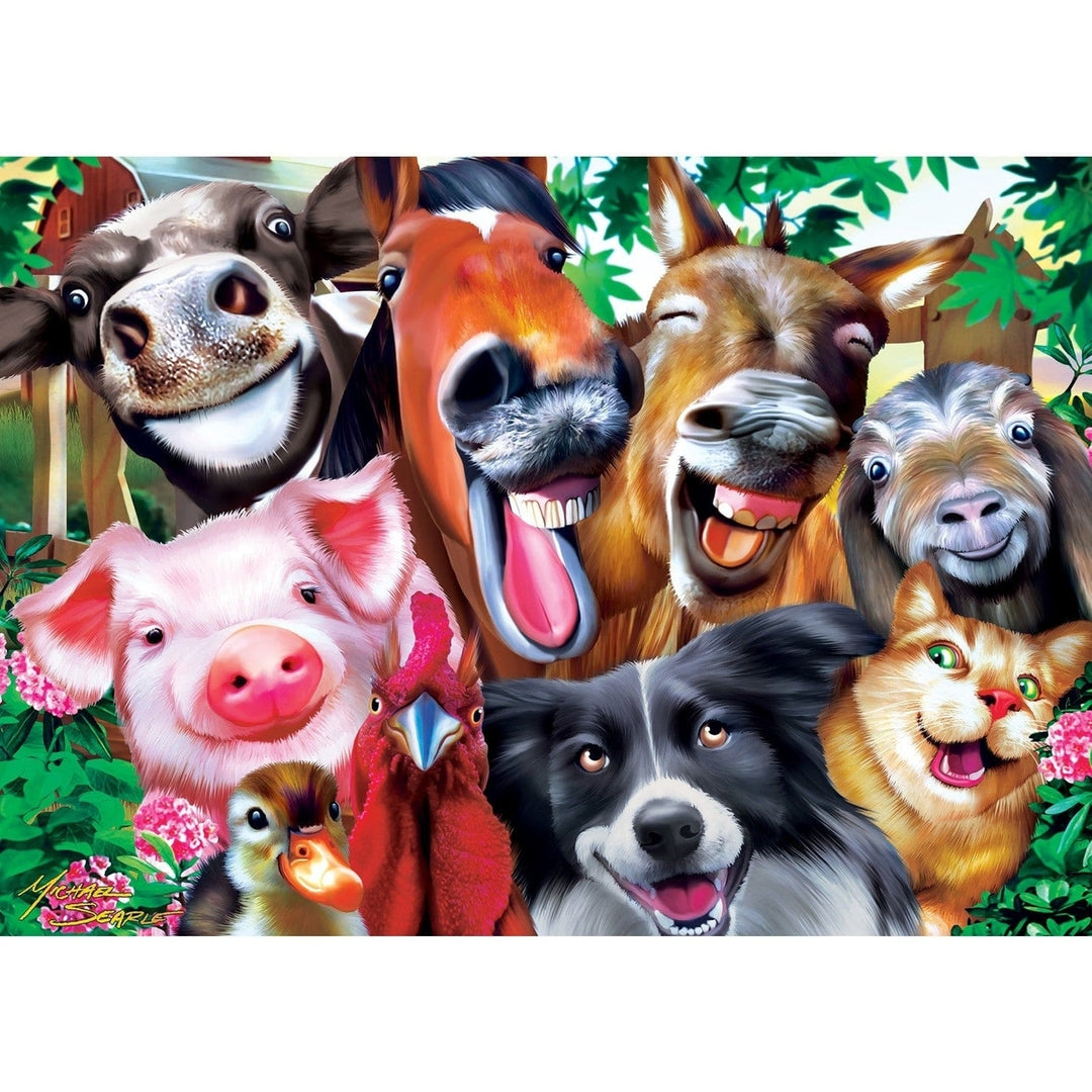 Selfies Barnyard Grins 500 Piece Jigsaw Puzzle Farm Animals Eco-Friendly Image 2