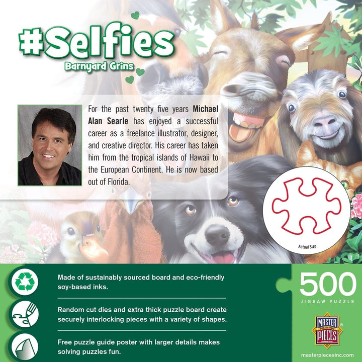 Selfies Barnyard Grins 500 Piece Jigsaw Puzzle Farm Animals Eco-Friendly Image 3