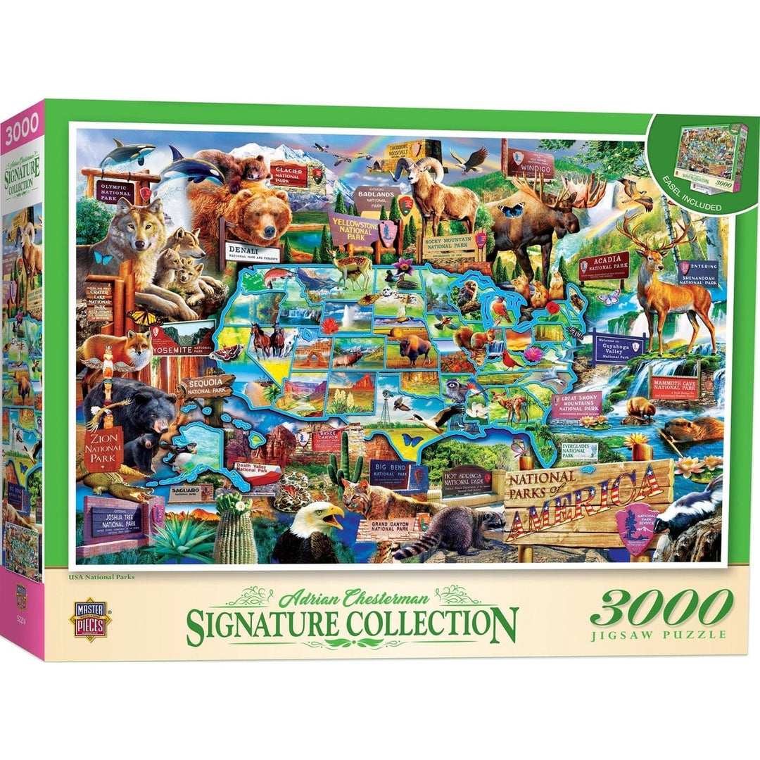 MasterPieces USA National Parks 3000 Piece Jigsaw Puzzle 32x45 Recycled Material Image 1