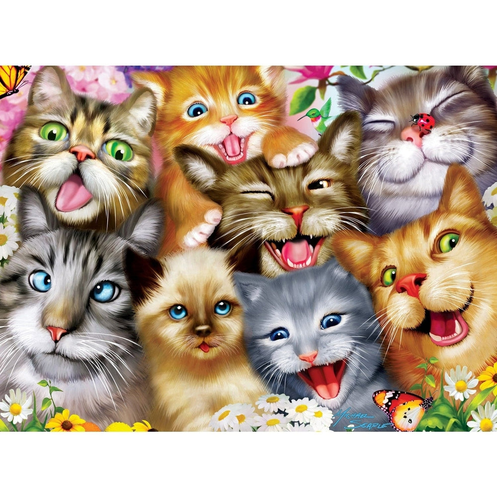 Selfies Pretty Kitties 200 Piece Jigsaw Puzzle Eco-Friendly Kid Friendly Fun Image 2