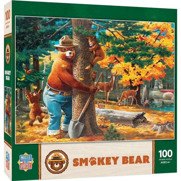 Smokey Bear 100 Piece Jigsaw Puzzle 19x14 Vintage Forest Art Kids 6+ Image 1