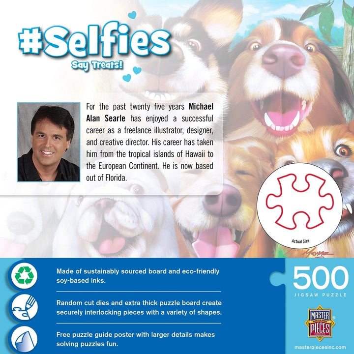 Selfies Say Treats 500 Piece Jigsaw Puzzle Eco-Friendly Dog Lovers Fun Image 3